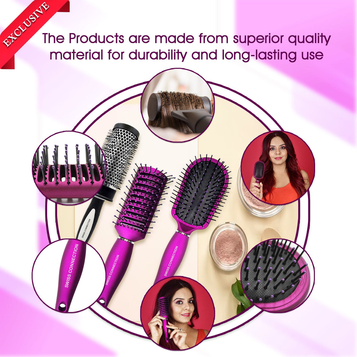 Scn Beauty Hair Brush Set - (Pack of 3)