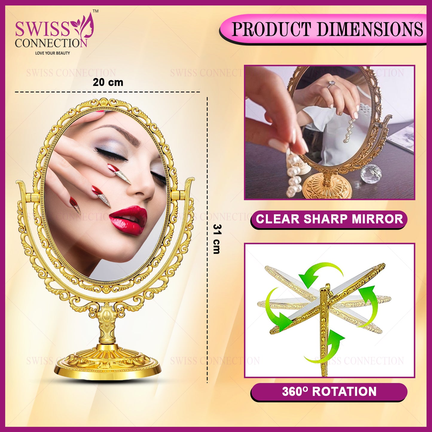 Scn Beauty Double Sided Cosmetic Mirror