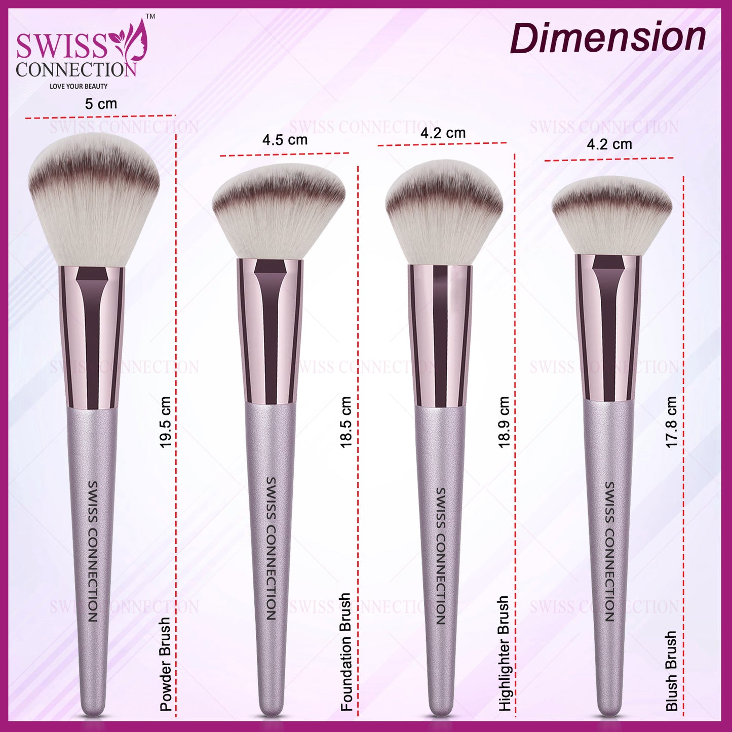 Scn Beauty Professional Makeup Brush Set - (Pack of 4)