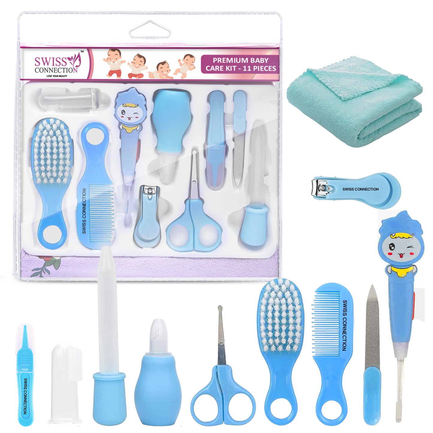 Scn Beauty Baby Grooming Care Kit Blue - (Pack of 11)