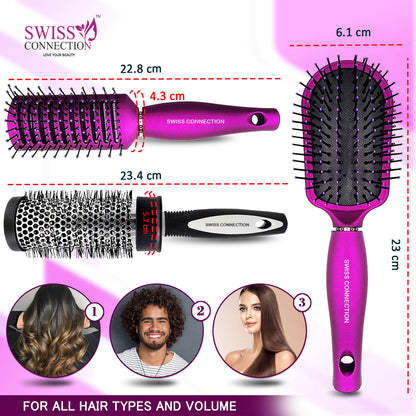 Scn Beauty Hair Brush Set - (Pack of 3)
