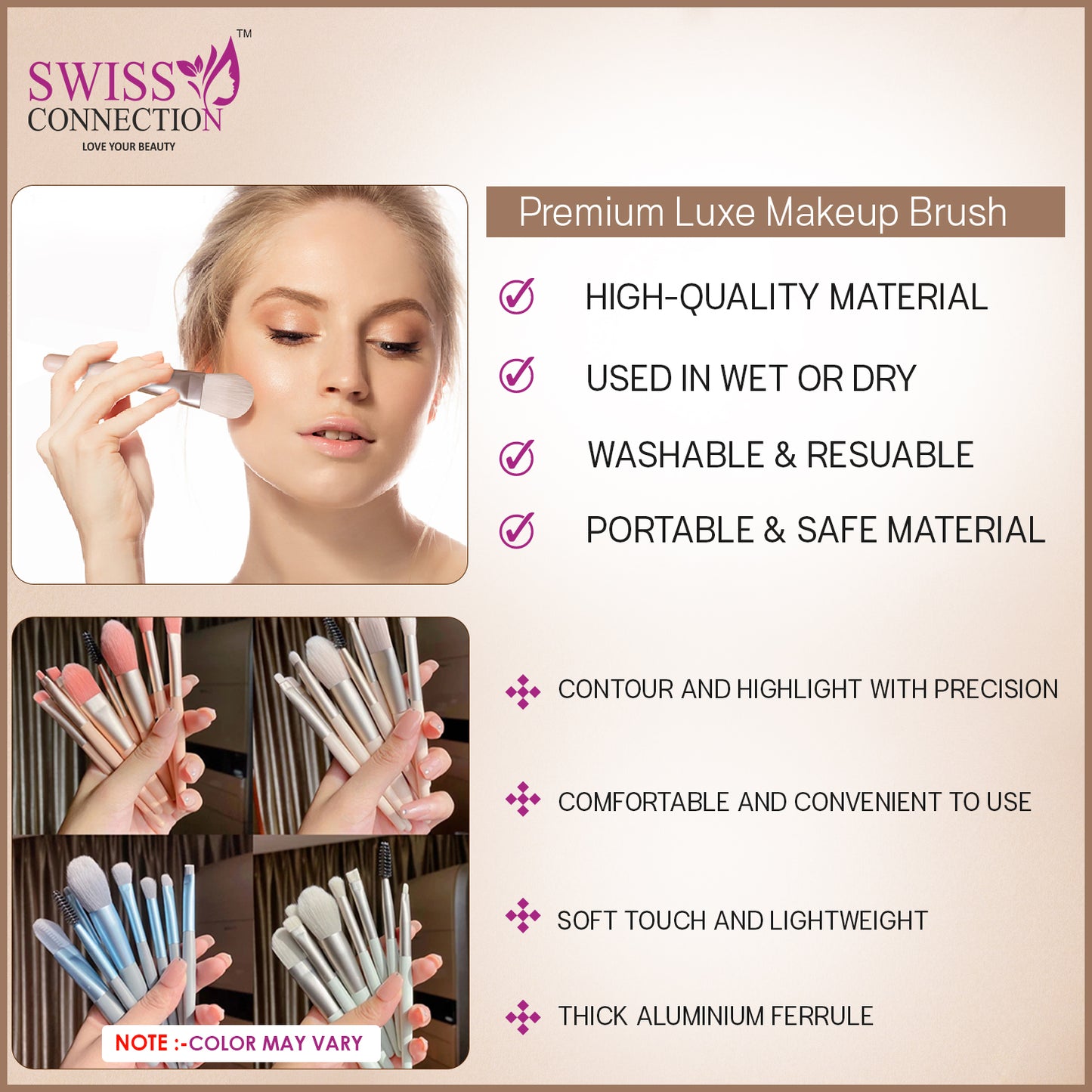Scn Beauty Makeup Brush Set - (Pack of 8)