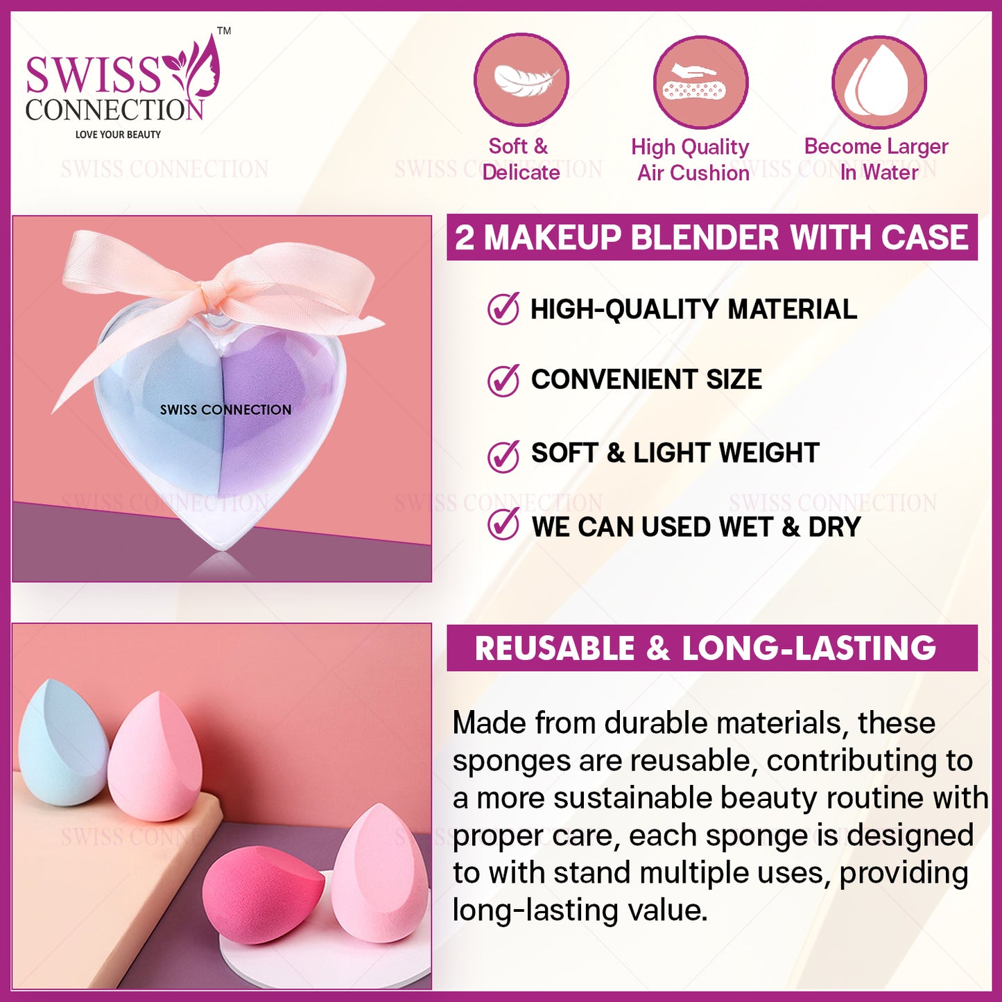 Scn Beauty Makeup Sponge Beauty Blender -  (Pack of 2)