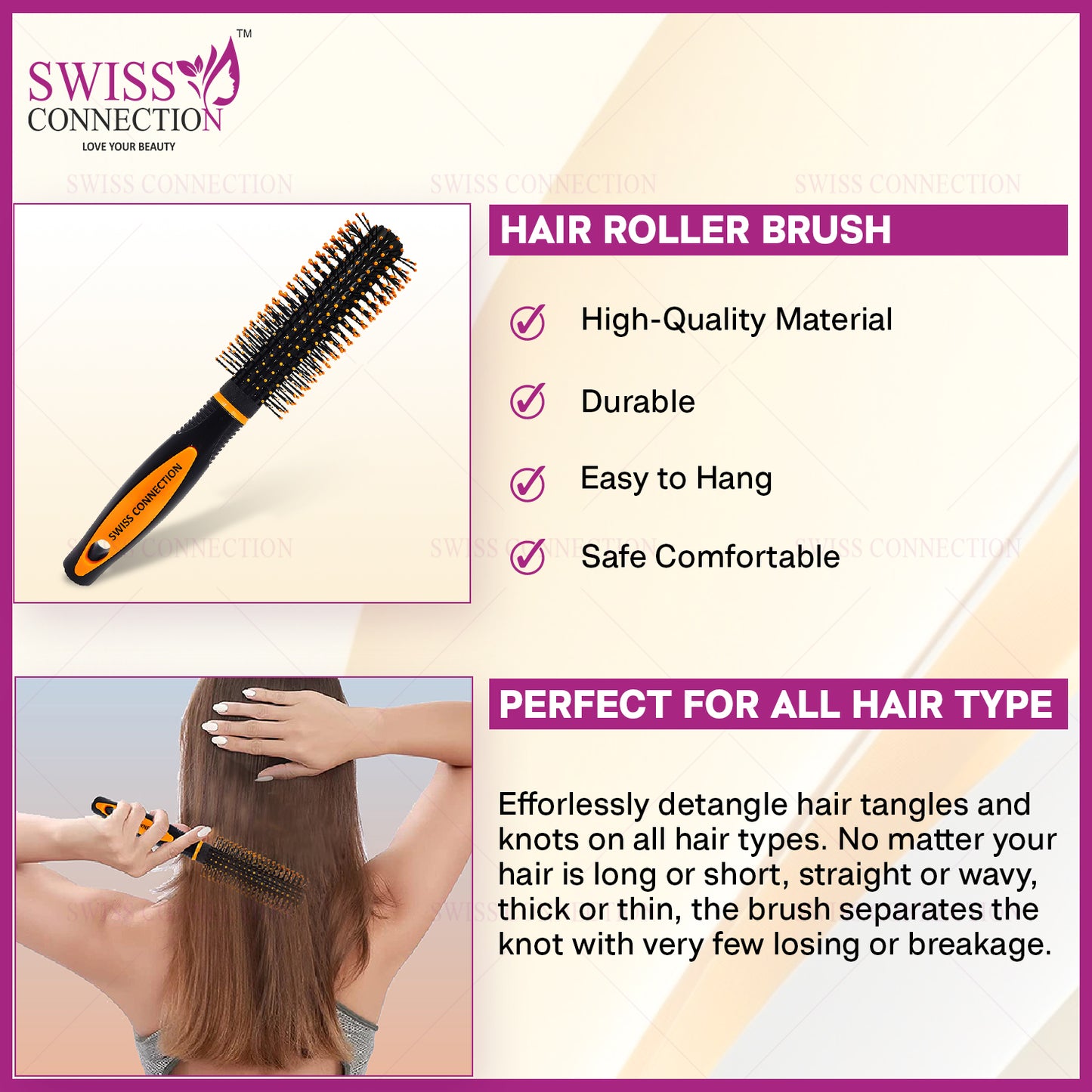 Scn Beauty Hair Roller & Detangling Brush