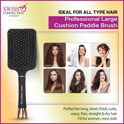Scn Beauty Paddle Hair Brush with Cushion Base