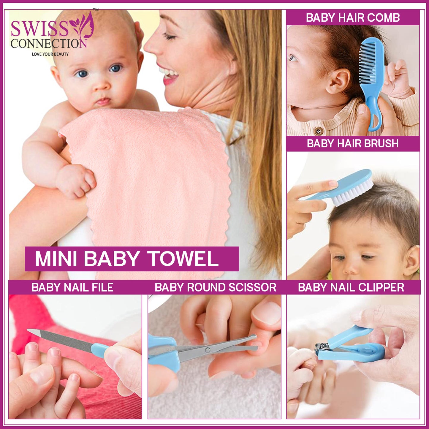 Scn Beauty Baby Grooming Care Kit Blue - (Pack of 11)