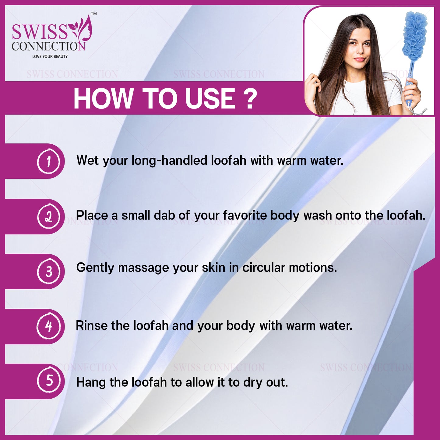 Scn Beauty Long Handle Loofah