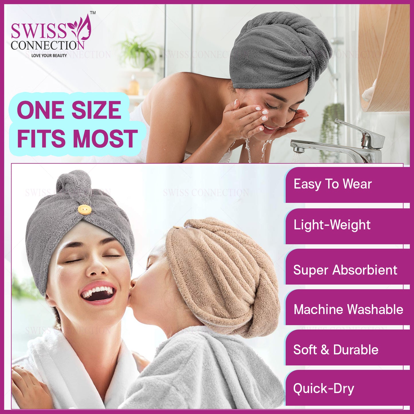 Scn Beauty  Microfiber Hair Towel Wrap