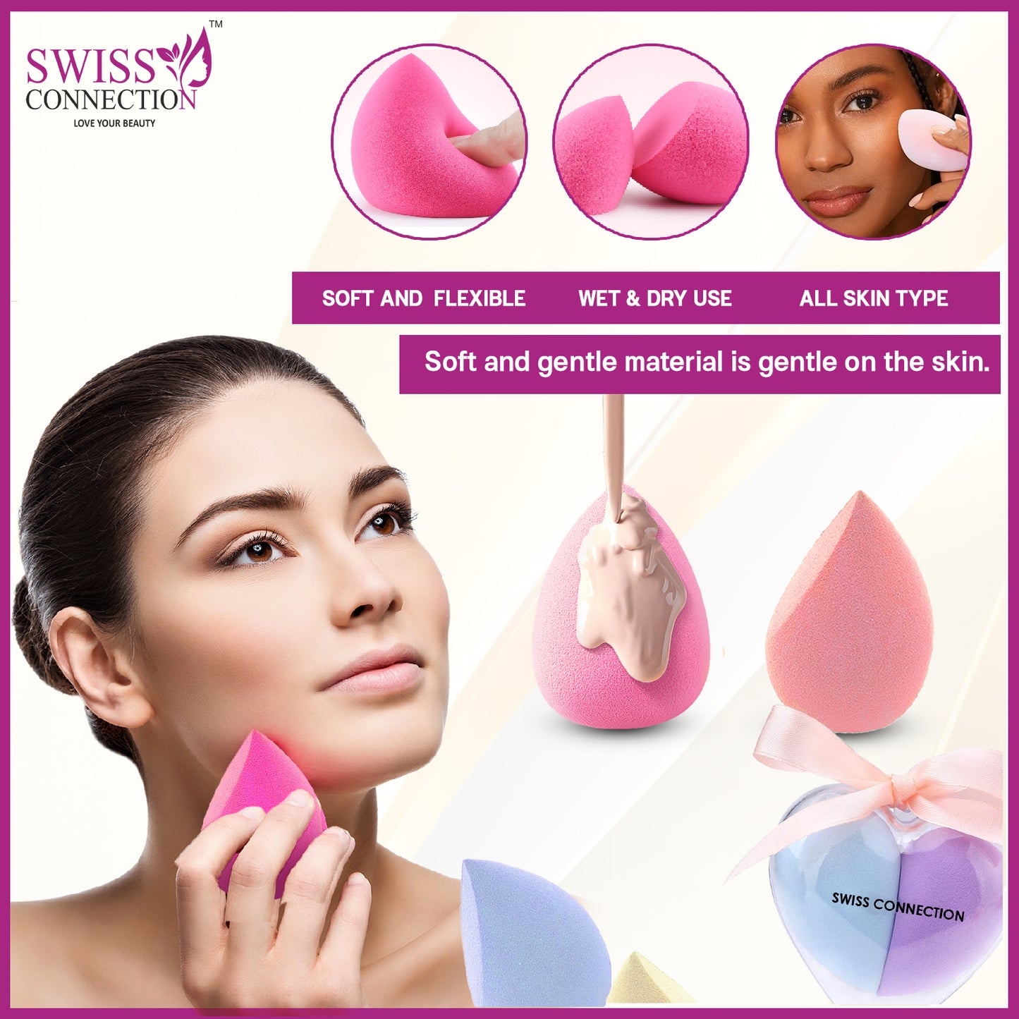Scn Beauty Makeup Sponge Beauty Blender -  (Pack of 2)