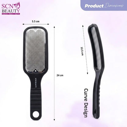 Curved Foot File Scrubber | Premium Pedicure Scraper for Dead Skin Removal | Foot Scrubber for Bathing | Callus Remover, Foot Filer for Smooth Feet - 1Pc/Multicolour (Black)
