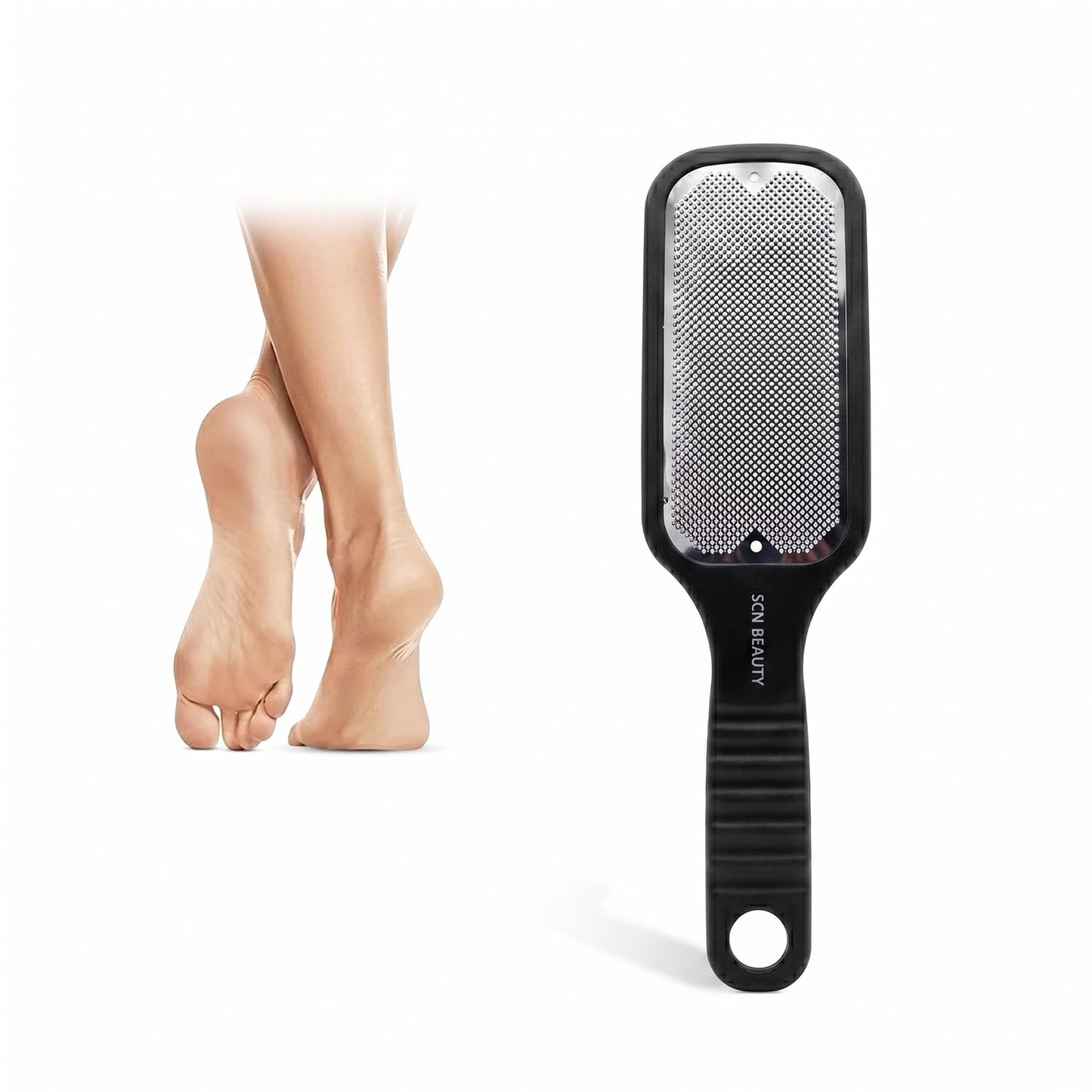 Curved Foot File Scrubber | Premium Pedicure Scraper for Dead Skin Removal | Foot Scrubber for Bathing | Callus Remover, Foot Filer for Smooth Feet - 1Pc/Multicolour (Black)