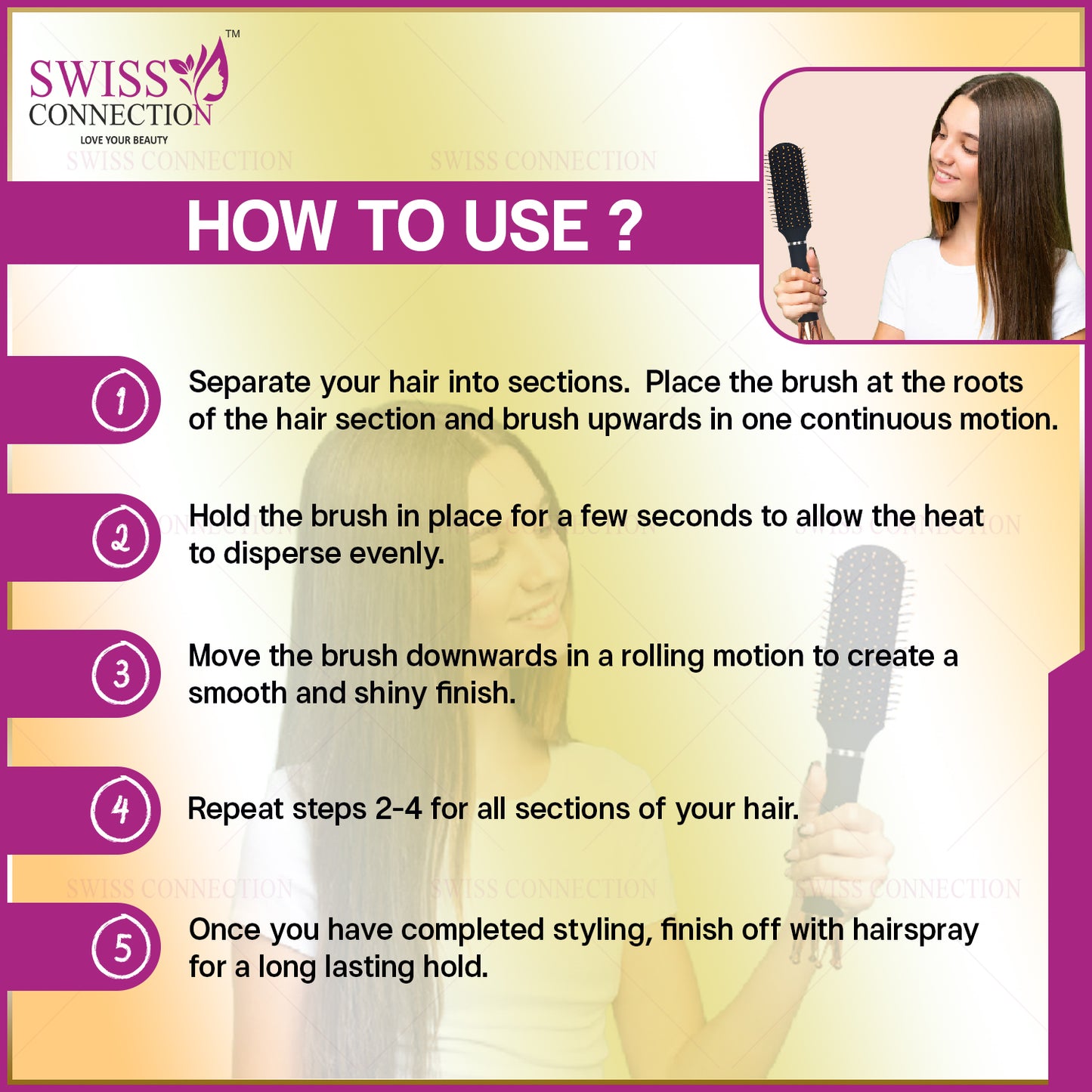 Scn Beauty Flat Hair Brush