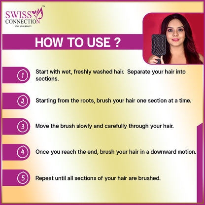 Scn Beauty Paddle Hair Brush with Cushion Base