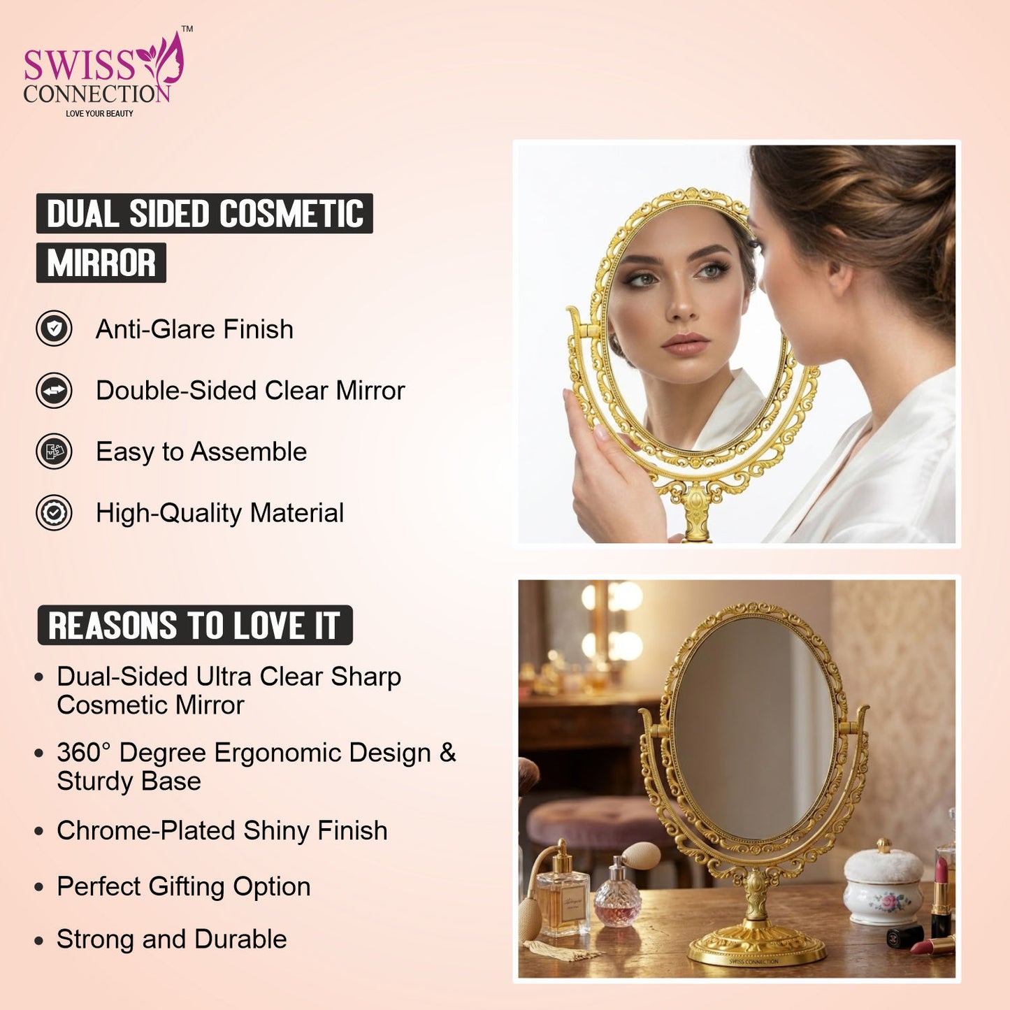 Scn Beauty Double Sided Cosmetic Mirror
