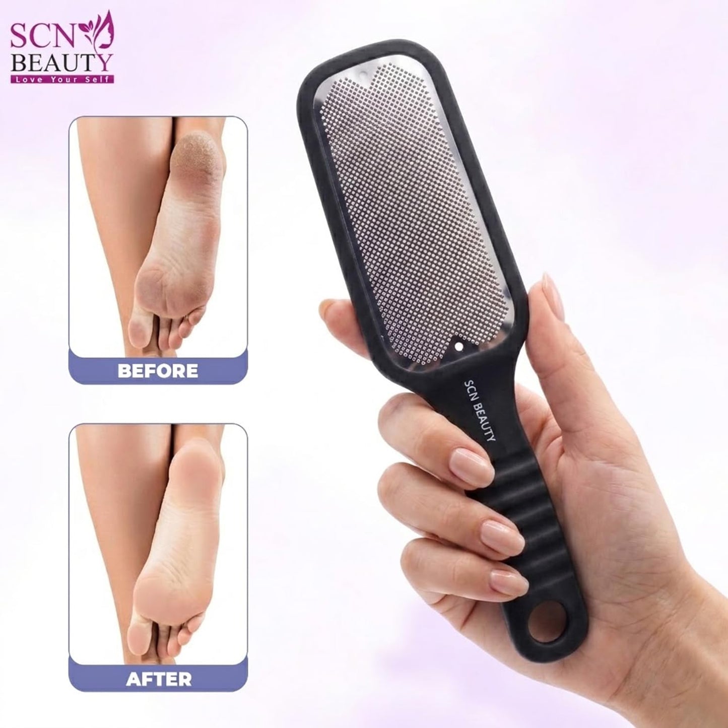 Curved Foot File Scrubber | Premium Pedicure Scraper for Dead Skin Removal | Foot Scrubber for Bathing | Callus Remover, Foot Filer for Smooth Feet - 1Pc/Multicolour (Black)