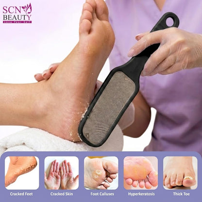 Curved Foot File Scrubber | Premium Pedicure Scraper for Dead Skin Removal | Foot Scrubber for Bathing | Callus Remover, Foot Filer for Smooth Feet - 1Pc/Multicolour (Black)