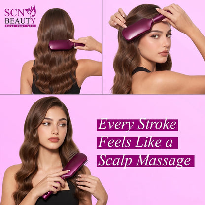 Premium Round Style Maroon Hair Brush for Separating, Shaping & Defining Curls - Blow-Drying, Hair Brush for Women Men Styling & Detangling Brush