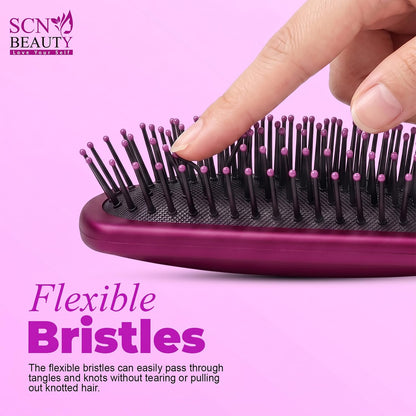 Premium Round Style Maroon Hair Brush for Separating, Shaping & Defining Curls - Blow-Drying, Hair Brush for Women Men Styling & Detangling Brush