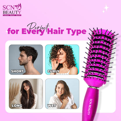 SCN Beauty 9 Row Wide Vented Hair Brush for Blow Dry & Detangling Brush