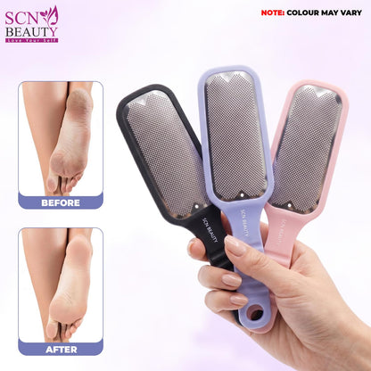 Curved Foot File Scrubber | Premium Pedicure Scraper for Dead Skin Removal | Foot Scrubber for Bathing | Callus Remover, Foot Filer for Smooth Feet - 1Pc/Multicolour (Black)