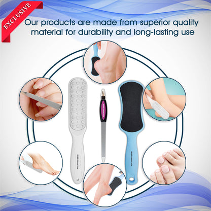 Scn Beauty Foot Scrubber Callus Remover & Nail Filer Set (Pack of 3)