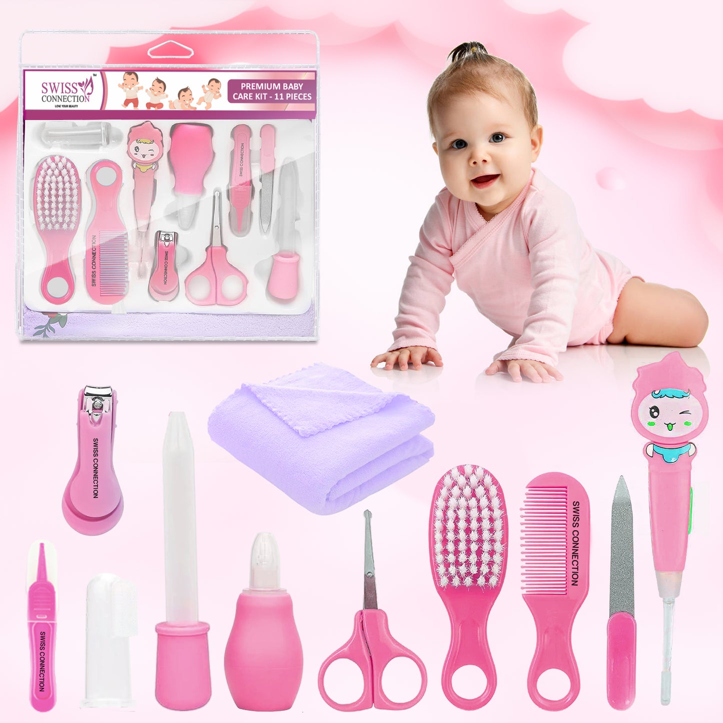 Scn Beauty Baby Grooming Care Kit Pink - (Pack of 11)