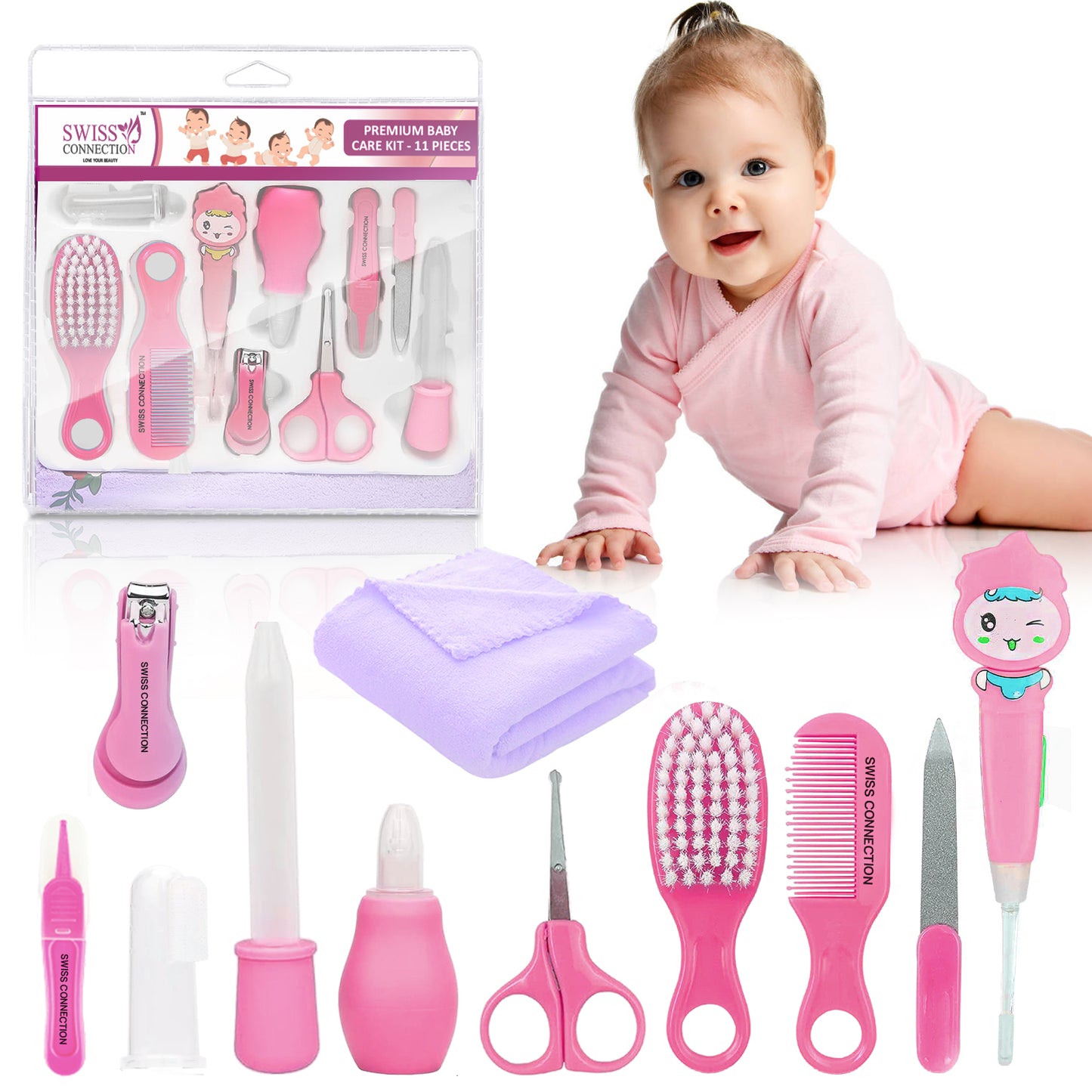 Scn Beauty Baby Grooming Care Kit Pink - (Pack of 11)