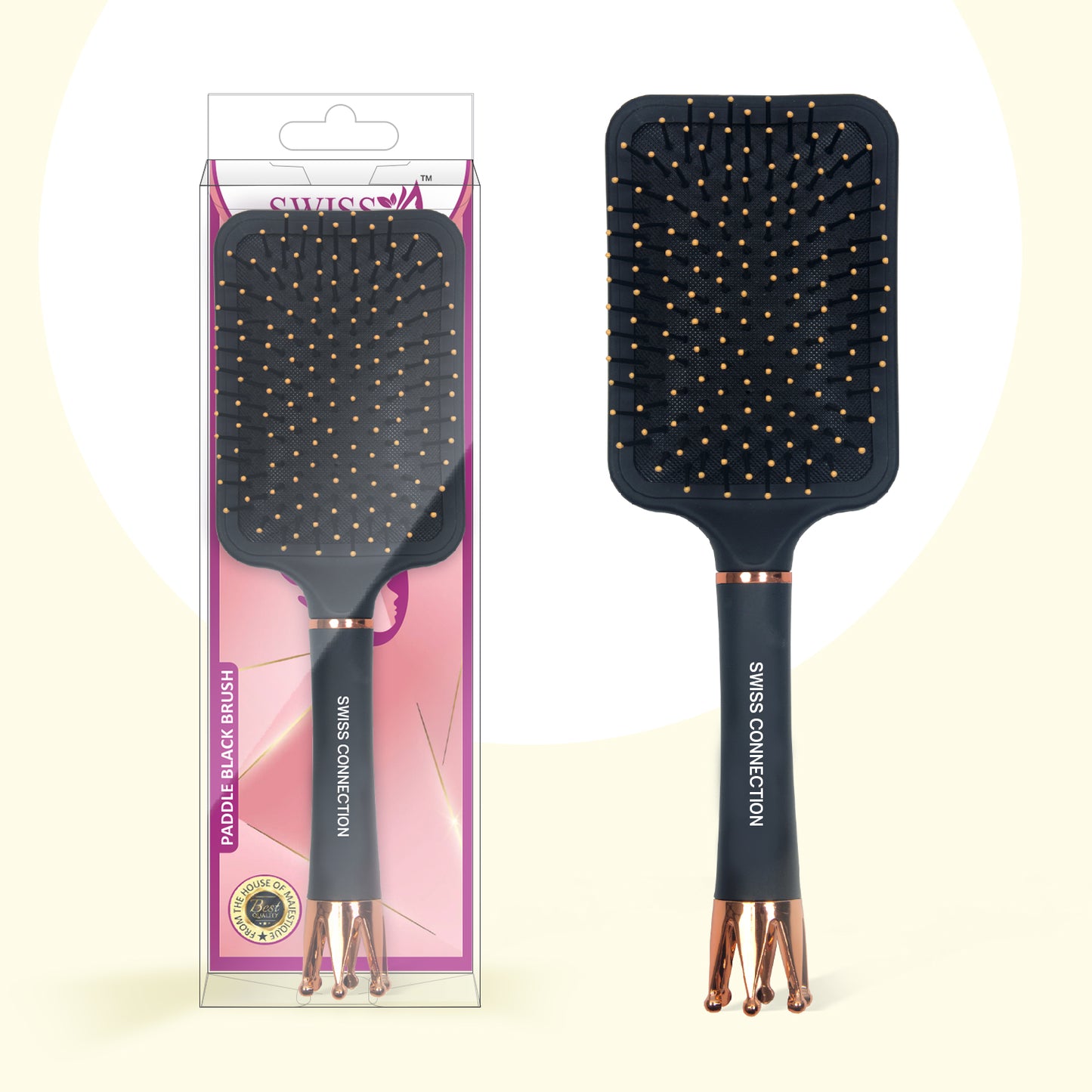 Scn Beauty Paddle Hair Brush with Cushion Base